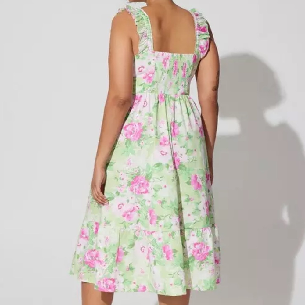 Torrid Mini Poplin Tiered Ruffle Strap Dress Size 5/5X/28 NWT - Picture 2 of 10
